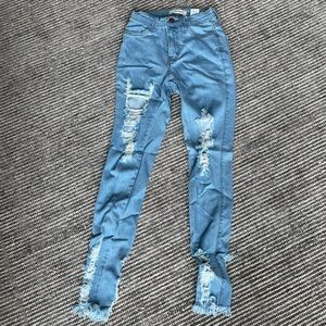 Light wash ripped jeans